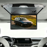 Monitor Mobil LCD 15.6 Inch Lipat di Plafon, Layar Atap dengan Input USB SD AV, Pemancar FM, Layar TV Mobil dengan Speaker Terintegrasi