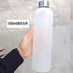 คลื่นขวดน้ำ500มิลลิลิตรสตรีมสีดำขวดน้ำแก้ว600มิลลิลิตรหุ้นแก้วเครื่องดื่ม16ออนซ์ขวดแก้วน้ำ