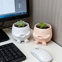 Pot de fleurs en PLA imprimé en 3D en forme de cœur, transfrontalier, mignon, pour plantes succulentes, décoration de bureau moderne et artistique