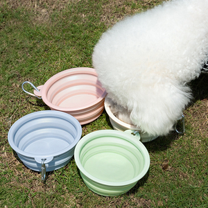 OEM/ODM Wholesale <b>Feeder</b> for Outdoor Portable Drinking Water Pet Bowls Colorful Customize logo Silicone Foldable Bowl - Product Image 4