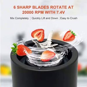 Licuadora Portátil de 530 ml, Vaso Mezclador de Frutas Recargable por USB, Licuadora para Smoothies - Product Image 4