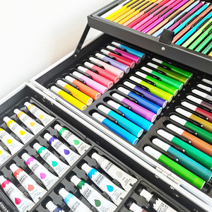 Meilleures ventes 2025 - Ensemble de papeterie artistique de 145 pièces pour enfants - Crayons de couleur - Cadeau pour les arts et l'artisanat - Product Image 2