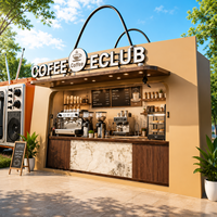 Kiosque à café commercial extérieur préfabriqué, stand de café modulaire personnalisé pour centre commercial et commerce de rue