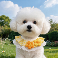 Colliers pour animaux de compagnie : Serviette de luxe anti-salive, accessoire pour petit chien, foulard décoratif pour le cou, nœud mignon, bavoir pour animal de compagnie