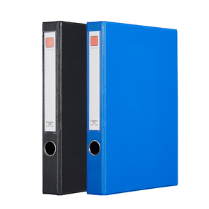 Boîte à documents économique COMIX A4, matériau PVC durable de 0,8 mm, largeur du dos de 55 mm, boîte à dossiers noire et bleue, boîte à documents de bureau - Product Image 1