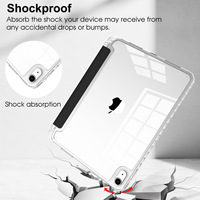 Slim Trifold Stand Clear Hard Black Shell Smart Tablet Cover Case pour iPad (A16) 11 ''11th 2025 10th Generation 10.9'' 2022