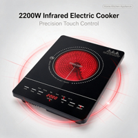 Cuisinière à induction électrique portable à brûleur unique 2200W avec fonction Hotpot pour hôtels et usage domestique, boîtier en plastique – Vente chaude