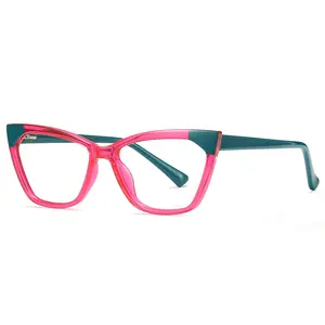 Fashion Cat Eye Optical Eyeglass Frames High Quality Spring Hinge Eyewear Women TR Frame Anti Blue Light Glasses