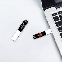 Nouveauté cadeau promotionnel Mini métal 8/16/32/64 Go clé USB porte-clés stylo personnalisé clé USB lumière LED clé USB