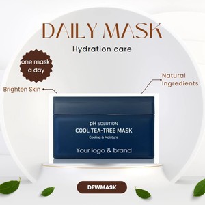 Korean skin care PH Solution Korean Facial <b>Face</b> Sheet Mask Cool Tea <b>Tree</b> Oil Infused Calming Soothing Hydrating Brightening - Product Image 2