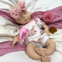 Boneka Reborn Silikon 18 Inci untuk Anak Perempuan, Tanpa Cat & Berlapis Cat, Mata Tertutup, Tidur Nyenyak, Aroma Bedak Lembut, Mainan Penghibur Anak