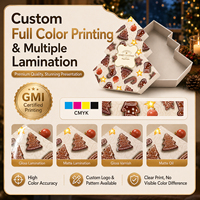 Boîte cadeau rigide en carton recyclable écologique en forme de sapin de Noël, qualité alimentaire, pour biscuits, chocolats, bonbons, impression personnalisée, vente au détail