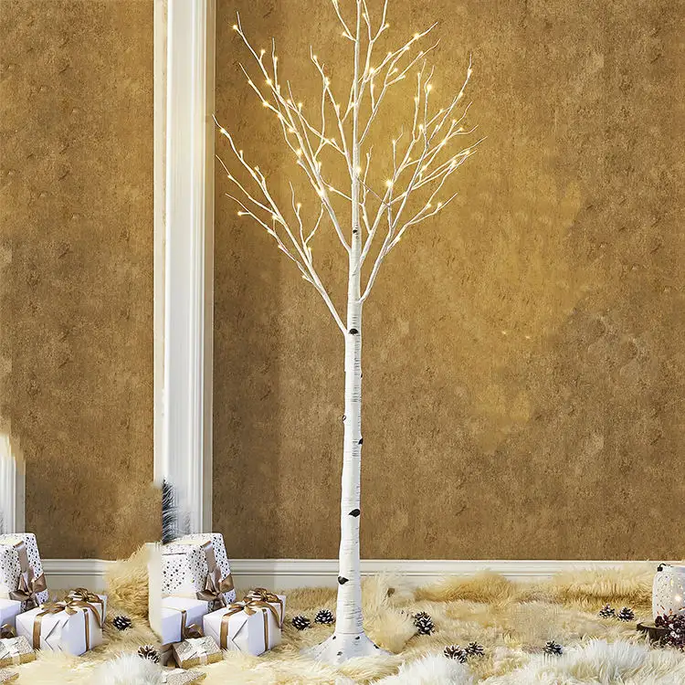 Huş ağacı ışıkları ağacı LED Twinkle ışıklı 4FT ağacı ev dekor kapalı hediye sıcak beyaz Led huş ağaç ışıkları