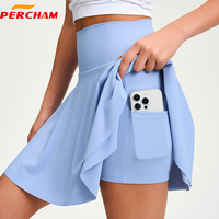 Jupe-short de sport taille haute personnalisable avec logo pour femme, en Spandex et Polyester, séchage rapide, anti-humidité, respirante
