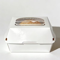 Caja para Hamburguesas de Cartulina Blanca Premium, Ecológica, Reciclable, con Laminado Brillante y Protección UV, MOQ Bajo