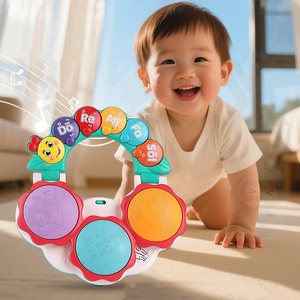 Wholesale Portable Kids Light Up Handpat <b>Drum</b> Musical Rattle Toy Baby Early Education Sensory Musical Instrument Toy - Product Image 4