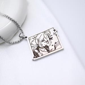 Collar de <span class=keywords><strong>Genshin</strong></span> <span class=keywords><strong>Impact</strong></span> para Mujer y Hombre, Tendencia Anime, Acero de Titanio, Colgante de Kazuha <span class=keywords><strong>Yun</strong></span> Jin, Cadena para Suéter, Regalo de Cosplay - Product Image 5