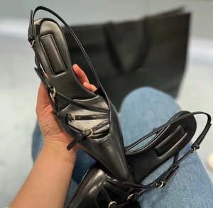 Nouvelles sandales à talons hauts ou bas en cuir de luxe de haute qualité, à bout pointu et à lanières, style sexy, à bout ouvert - Product Image 4