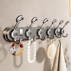 ตะขอแขวนผนังแบบสุญญากาศ แข็งแรง ทนทาน 6 ตะขอ รูปทรงสี่เหลี่ยมผืนผ้า ป้องกันสนิม สำหรับแขวนเสื้อผ้าในทางเข้า สี Gunpowder - Product Image 3