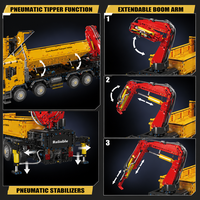 Ensemble de blocs de construction de camion-grue technique à chargement automatique personnalisé de 4012 pièces, modèle de contrôle pneumatique robuste, kit de jouet STEM