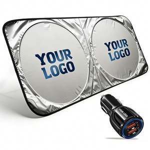 Parasoles Delanteros para Automóviles, Protección UV, de Poliéster Plateado, con Logotipo Personalizado, para Regalo Empresarial, Venta al Por Mayor - Product Image 1