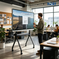 Écran interactif tout-en-un HRAY 98 pouces UHD à vision large et tactile infrarouge, OEM ODM pour les salles de classe, les entreprises et les salles de conférence