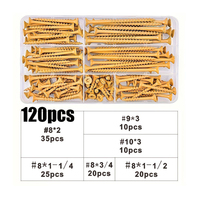 Kit d'assortiment de vis à tête fraisée à douille Torx pour terrasse autotaraudeuse jaune antirouille 100/120/200 pièces
