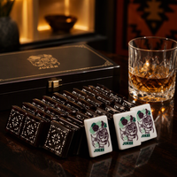 Tuiles de Mahjong Américaines en Acrylique Double Couche, Thème Jour des Morts, Luxe Moderne, Écologiques et Durables, pour Loisirs et Divertissement