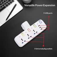 Toma de corriente de extensión inalámbrica EU/UK de alta calidad, 3 cargadores USB, Cable de 5m, enchufe Universal AC220 ~ 240V 10A, toma de pared, 3 salidas CN