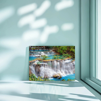 1PC 40*50cm Peinture Diamant DIY Paysage Forêt Primitif Cascade Diamant Rond Complet Acrylique pour Décoration Murale