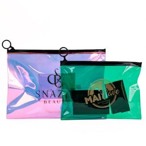 Customizable Black Recyclable <b>Ziplock</b> Pouch Clear PVC Zipper <b>Bag</b> for Cosmetic Jewelry & Ring Packaging - Product Image 5