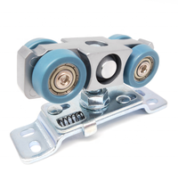 Kit de roulettes pour porte coulissante en bois sans cadre à fermeture douce en alliage de zinc, pour verre de 30 mm, capacité 80 kg, moderne, pour salle de bain d'hôtel