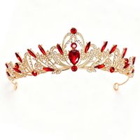 Diadème multicolore en forme d'étoile et de goutte d'eau, couronne de luxe en strass, plaqué or, style vintage, pour concours de beauté, bal de promo et soirée