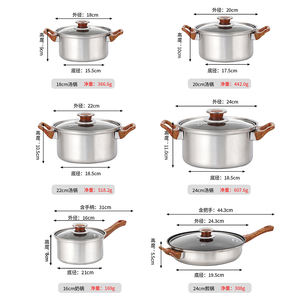 Ahşap tahıl kolu ile 12-Piece paslanmaz çelik TENCERE SETİ bütçe dostu ev mutfak mutfak güveç tencere ve Pan - Product Image 4