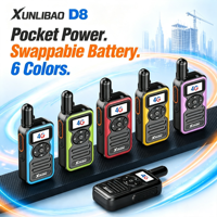 Radio PoC 4G LTE XUNLIBAO D8 Mini portable de poche avec batterie amovible, 6 couleurs, USB Type-C, talkie-walkie portable longue portée