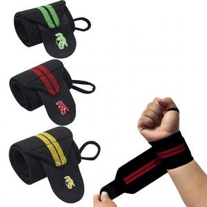 Bandes de poignet élastiques en néoprène polyester/nylon avec fermeture auto-agrippante pour la musculation (12-18-24 pouces) pour hommes - Product Image 1