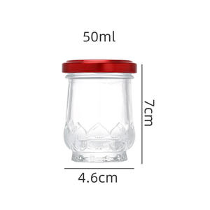 Vente en gros de contenants alimentaires en verre transparent pour nid <span class=keywords><strong>d</strong></span>'oiseau, 50 ml, 70 ml, 100 ml, pots en verre bon marché pour miel, confiture, yaourt avec couvercles - Product Image 1