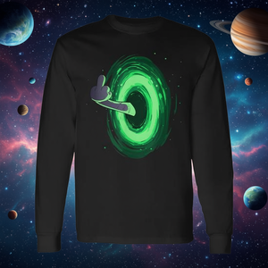 Maglietta a maniche lunghe con gatto sul retro e dito medio - Product Image 3