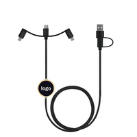 Kabel Pengisi Daya Multi 3 in 1 dengan Logo Kustom, Kabel USB Terjalin, Tipe C, Micro USB, 8Pin, Pengisian Cepat, Kabel Data untuk Ponsel