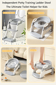 Pot pour <span class=keywords><strong>bébé</strong></span> en plastique avec échelle 3 en 1, pot multifonctionnel pliable, siège <span class=keywords><strong>réducteur</strong></span> de toilettes pour l'apprentissage de la propreté des bébés - Product Image 4