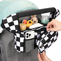 Sac de rangement multifonctionnel imperméable pour poussette avec porte-gobelet isotherme