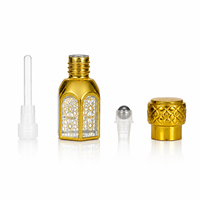 Flacons de parfum en verre de 3 ml, 6 ml, 15 ml, hauts, octogonaux, avec applicateur à bille, vaporisateur rechargeable, flacon de parfum mince, design arabe de luxe