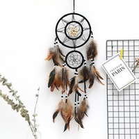 Attrape-rêves artisanal en coquillages naturels à double anneau, décoration murale bohème, carillon éolien pour la maison, la chambre et le jardin