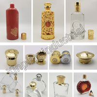 Vente chaude usine, faible MOQ, bon prix, bouchon de flacon de parfum personnalisé de luxe en zamac plaqué or chromé noir, Shenzhen en gros