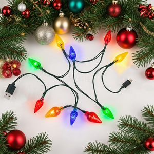 2025 Sáng Tạo Giáng Sinh LED Sạc Cáp Tinh Khiết Đồng USB Bong Bóng Ánh Sáng Chuỗi Với Dứa LED Máy In Màu Sử Dụng Quà Tặng - Product Image 1