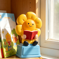 Trofeo de Resina de Girasol Adorable Hecho a Mano, Premio de Personaje de Girasol de Dibujos Animados con Paleta y Libro de Corazones