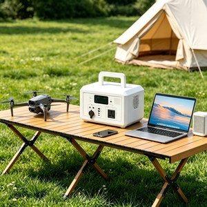 Station d'alimentation portable 600W avec batterie LiFePO4, contrôleur MPPT, onduleur à onde sinusoïdale pure, charge sans fil, port Type-C, port RV, lampe de poche - Product Image 4