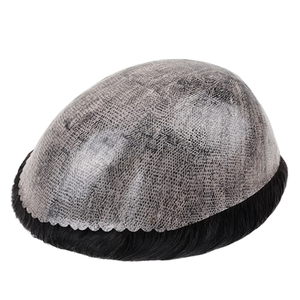 Protesi Capillare DURO INS <span class=keywords><strong>con</strong></span> Base Sottile da 0,1 mm, Toupet da Uomo <span class=keywords><strong>con</strong></span> Rete, Capelli Indiani Vergini Remy di Alta Qualità, Vendita all'Ingrosso - Product Image 1