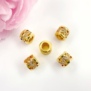 <b>Copper</b> Plated Gold Plated Zircon Spacer Beads Mixed Shapes DIY Jewelry Accessories For <b>Bracelets</b> Necklaces Wholesale - Product Image 3