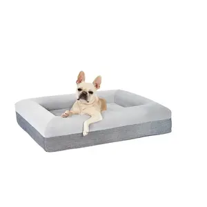 Fournitures pour animaux de compagnie Lit orthopédique en mousse pour chien moyen lavable et imperméable à l'eau